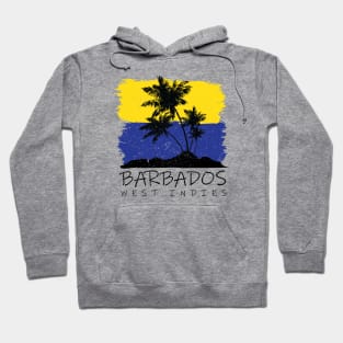 Barbados National Colors with Palm Silhouette Hoodie